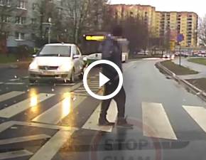 Tancerz na przejciu dla pieszych. Nietypowy incydent w Szczecinie WIDEO