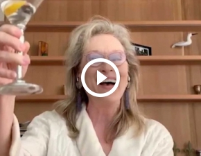 Jak Meryl Streep spdza kwarantann? Szlafrok, drinki i piew! Genialne nagranie podbija sie!