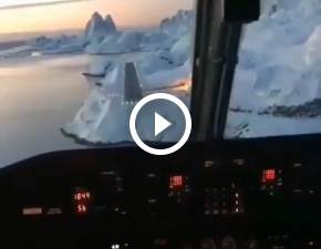 Tak lduje samolot na Grenlandii WIDEO