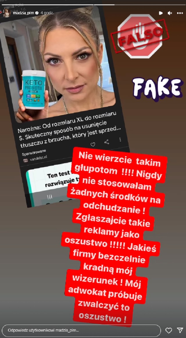 Magdalena Narona z zespou Pikni i Modzi na Instagramie