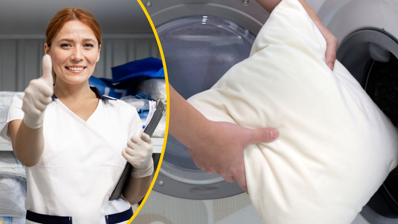 Raz w miesiącu wsypuję do bębna 3 łyżki. Poduszki po praniu są jak nowe!