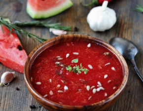 Gazpacho pomidorowo-arbuzowe z fet