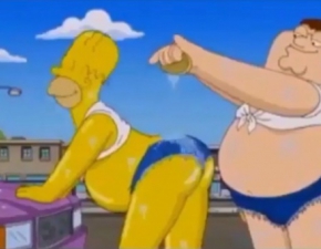 Homer Simpson i Peter Griffin w alternatywnym klipie do Work Rihanny