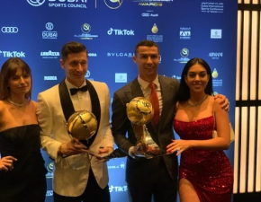 Lewandowski i Ronaldo na wsplnym zdjciu z ich partnerkami! Triumf polskiego pikarza na Globe Soccer Awards