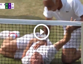 Tenisici na Wimbledonie parodiuj Neymara? Zobacz, jak Bjoerkman reaguje na uderzenie pik WIDEO