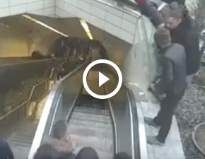 Nietypowy wypadek w metrze. Mczyzna zosta poknity przez ruchome schody