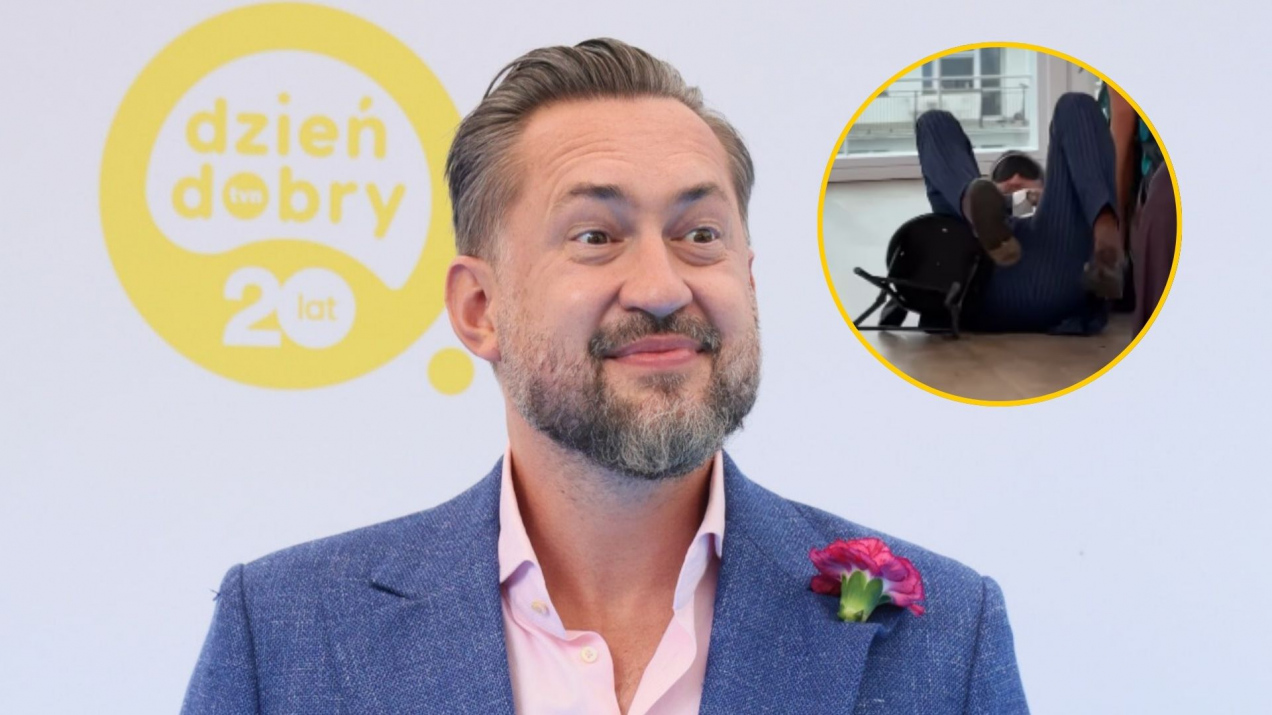 Wpadka w „Dzień dobry TVN”. Krzesło złamało się pod Prokopem