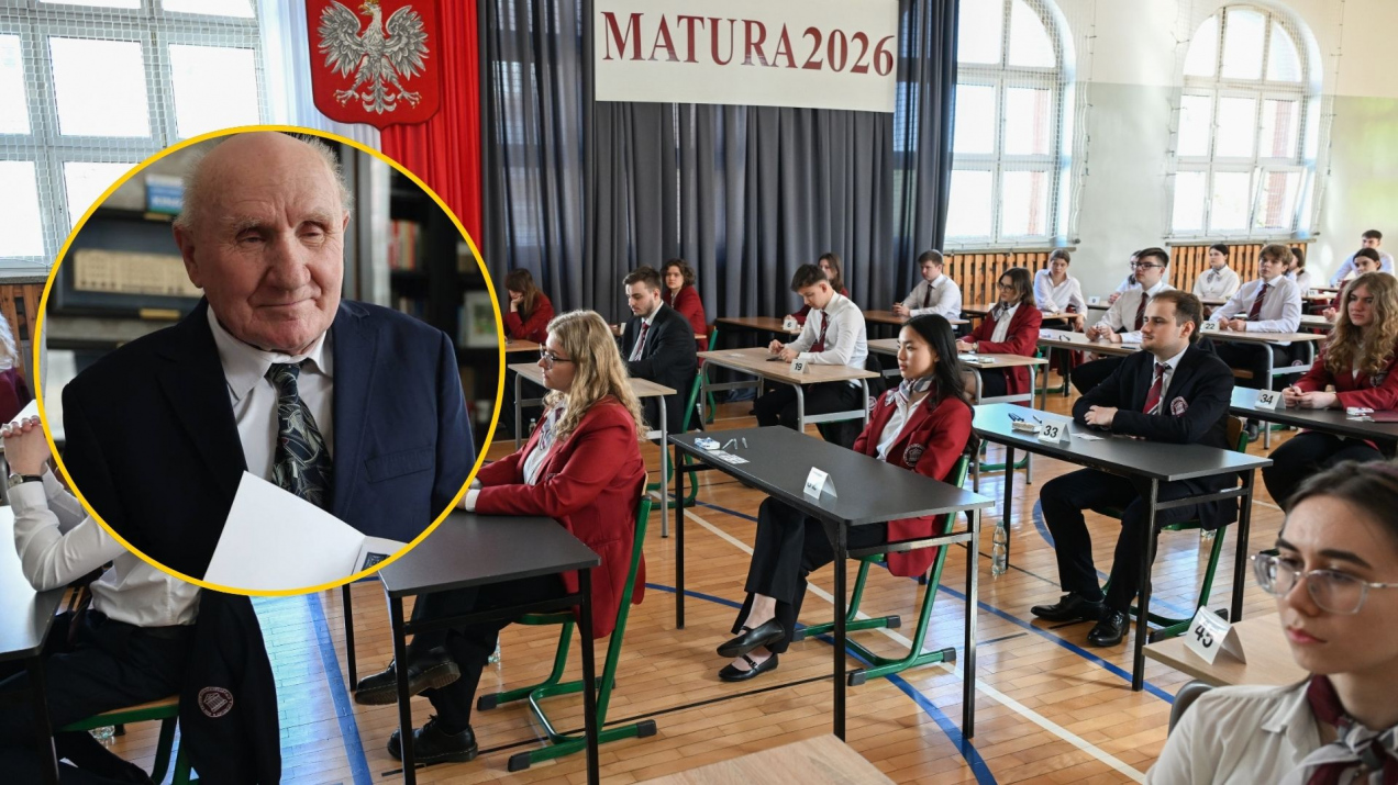 Najstarszy maturzysta w Polsce znów próbuje. 87-letni Józef Peruga z Kalisza trzeci raz podchodzi do egzaminu dojrzałości