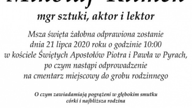 RMF Extra: Nie żyje aktor popularnych seriali. Grał w "Na Wspólnej" i "M jak miłość". Miał 48 lat
