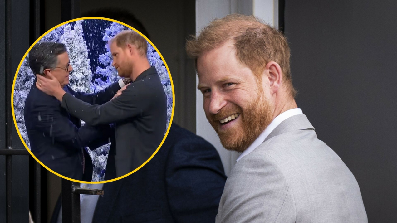 Książę Harry prawie pocałował prowadzącego na antenie. Zaskoczył widzów