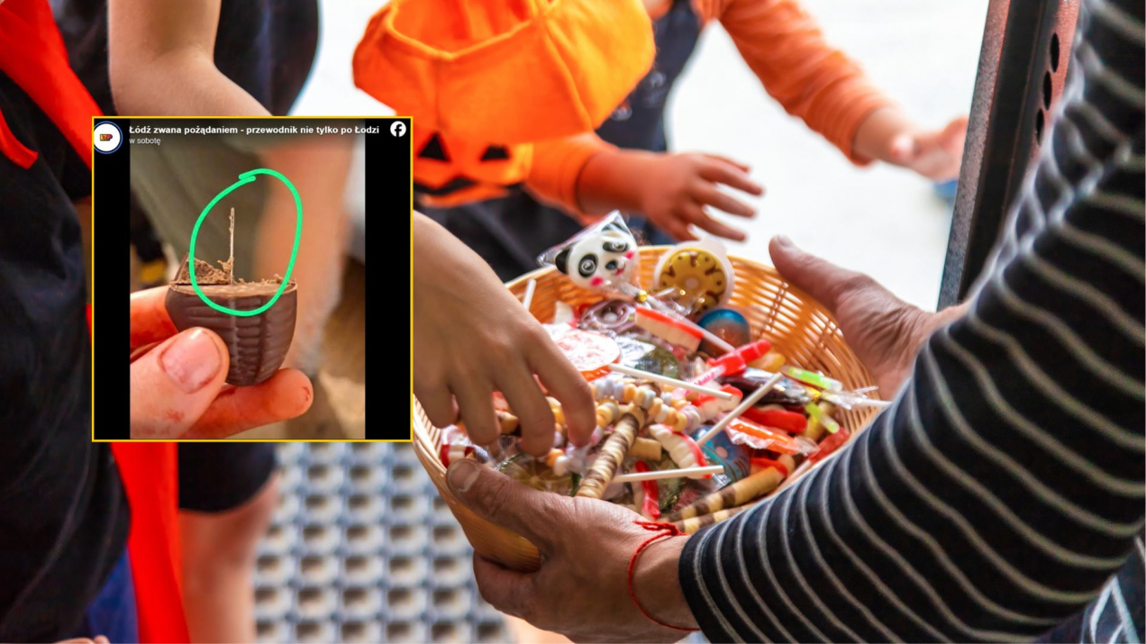 Szokujący incydent podczas Halloween w Łodzi. Już wiadomo, kto wsadzał igły w cukierki