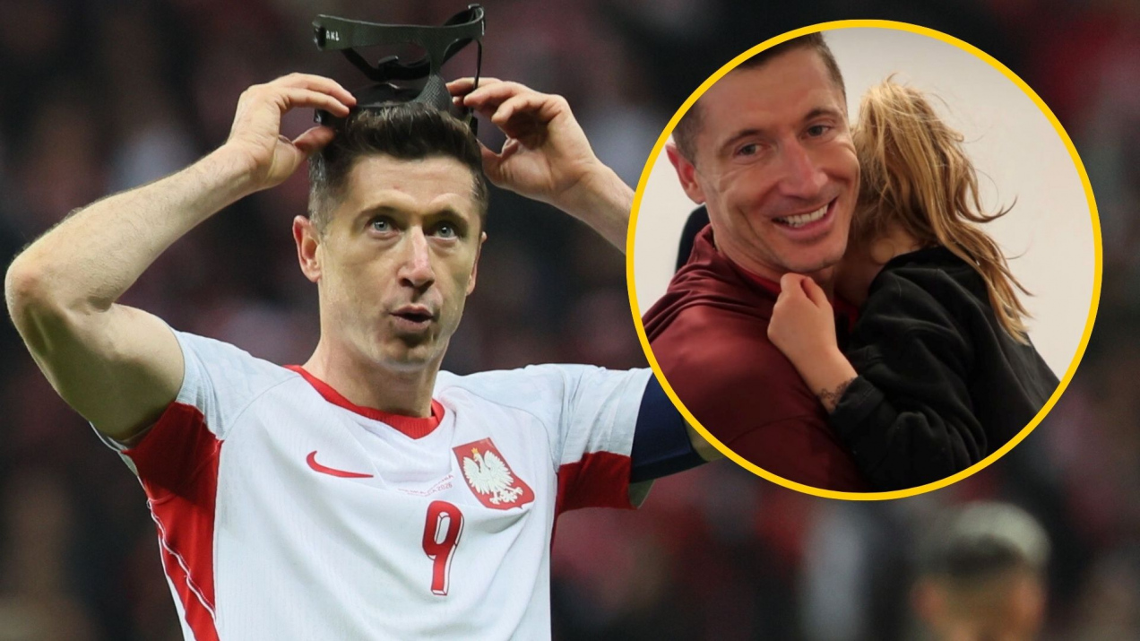 Robert Lewandowski w objęciach żony i córek. Rozczulające sceny na stadionie po meczu Polaków