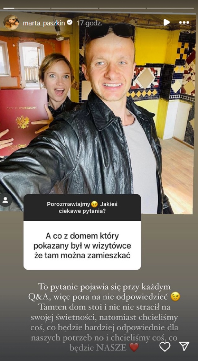 Marta Paszkin i Pawe Bodzianny na Instagramie